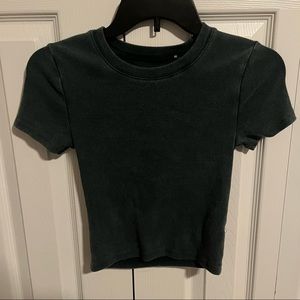 dark green pacsun cropped tshirt